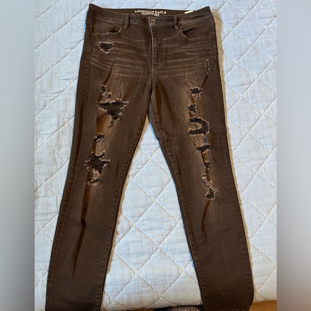 American Eagle Outfitters Hi Rise Distressed Jeggings